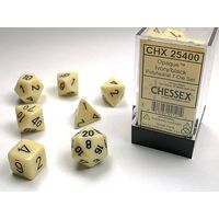 Opaque Ivory/black 7-Dice Set