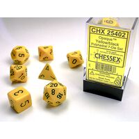 Opaque Yellow/black 7-Dice Set