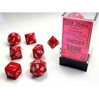 Opaque Red/white 7-Dice Set