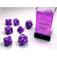 Opaque Purple/white 7-Dice Set