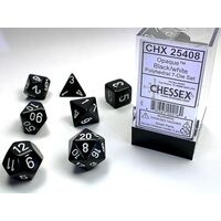Opaque Black/white 7-Dice Set