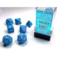 Opaque Light Blue/white 7-Dice Set