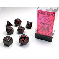 Opaque Black/red 7-Dice Set