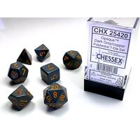 Opaque Dark Grey/copper 7-Dice Set