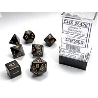 Opaque Black/gold 7-Dice Set