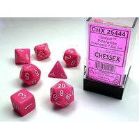 Opaque Pink/white 7-Dice Set