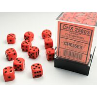 Opaque Dice Block™ 12mm d6 Orange/black (36 dice)