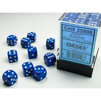 Opaque Dice Block™ 12mm d6 Blue/white (36 dice)