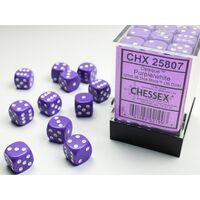 Opaque Dice Block™ 12mm d6 Purple/white (36 dice)