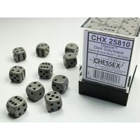 Opaque Dice Block™ 12mm d6 Dark Grey/black (36 dice)