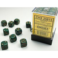 Opaque Dice Block™ 12mm d6 Dusty Green/copper (36 dice)