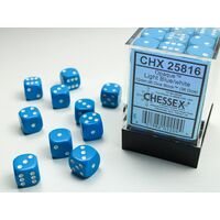 Opaque Dice Block™ 12mm d6 Light Blue/white (36 dice)
