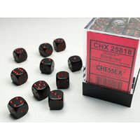 Opaque Dice Block™ 12mm d6 Black/red (36 dice)