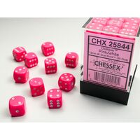 Opaque Block™ 12mm d6 Pink/white Dice (36 dice)