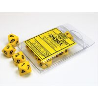 Opaque Yellow/black Set of Ten d10s