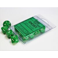 Opaque Green/white Set of Ten d10s