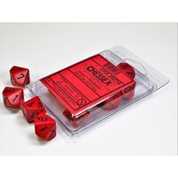 Opaque Red/black Set of Ten d10s