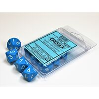 Opaque Light Blue/white Set of Ten d10s