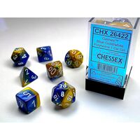 Gemini® Blue-Gold/white 7-Dice Set