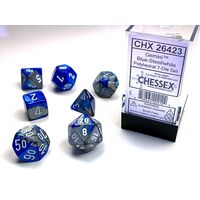 Gemini® Blue-Steel w/white 7-Dice Set