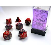 Gemini® Purple-Red/gold 7-Dice Set