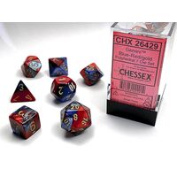 Gemini® Blue-Red/gold 7-Dice Set