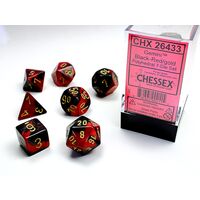 Gemini® Black-Red/gold 7-Dice Set