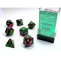 Gemini® Green-Purple/gold 7-Dice Set