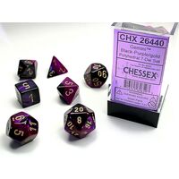 Gemini® Black-Purple/gold 7-Dice Set