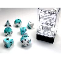 Gemini® Teal-White/black 7-Dice Set