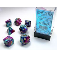 Gemini® Purple-Teal/gold 7-Dice Set