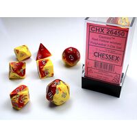 Gemini® Red-Yellow/silver 7-Dice Set
