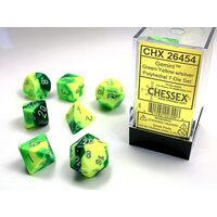 Gemini® Green-Yellow/silver 7-Dice Set