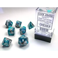 Gemini® Steel-Teal/white 7-Dice Set