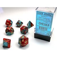 Gemini® Red-Teal/gold 7-Dice Set