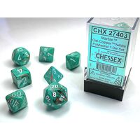 Marble Oxi-Copper™/white 7-Dice set