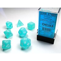 Frosted™ Teal/white 7-Dice Set