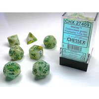 Marble Green/dark green 7-Dice Set