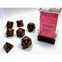 Scarab® Blue Blood™/gold 7-Dice Set