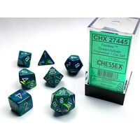 Festive® Green/silver 7-Dice set