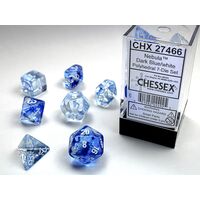 Nebula® Dark Blue/white 7-Dice Set