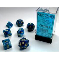 Phantom® Teal/gold 7-Dice Set