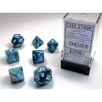 Lustrous® Slate™/white 7-Dice Set