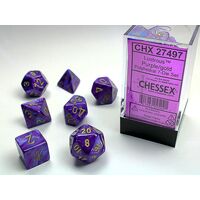 Lustrous® Purple/gold 7-Dice Set
