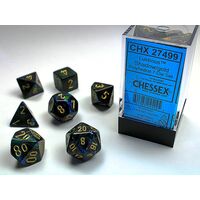 Lustrous® Shadow/gold 7-Dice Set