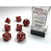Glitter Ruby/gold 7-Dice Set