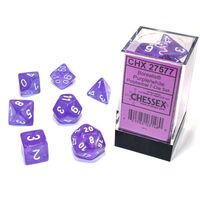 Borealis® Purple/white Luminary™ 7-Dice Set