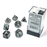 Borealis® Light Smoke/silver Luminary™ 7-Dice Set