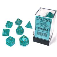Borealis® Teal/gold Luminary™ 7-Dice Set