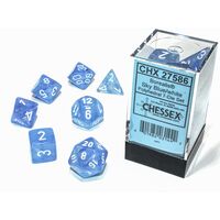 Borealis® Sky Blue/white Luminary™ 7-Dice Set